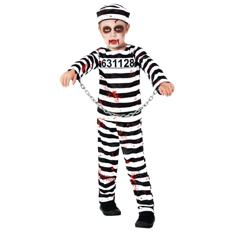 Morph Kids Prisoner Costume Kids Boys Jail Costume Kids Escaped Convict Costume Prison Costume For Kids Halloween Costumes For Boys Kids Inmate Costume L - Image 5